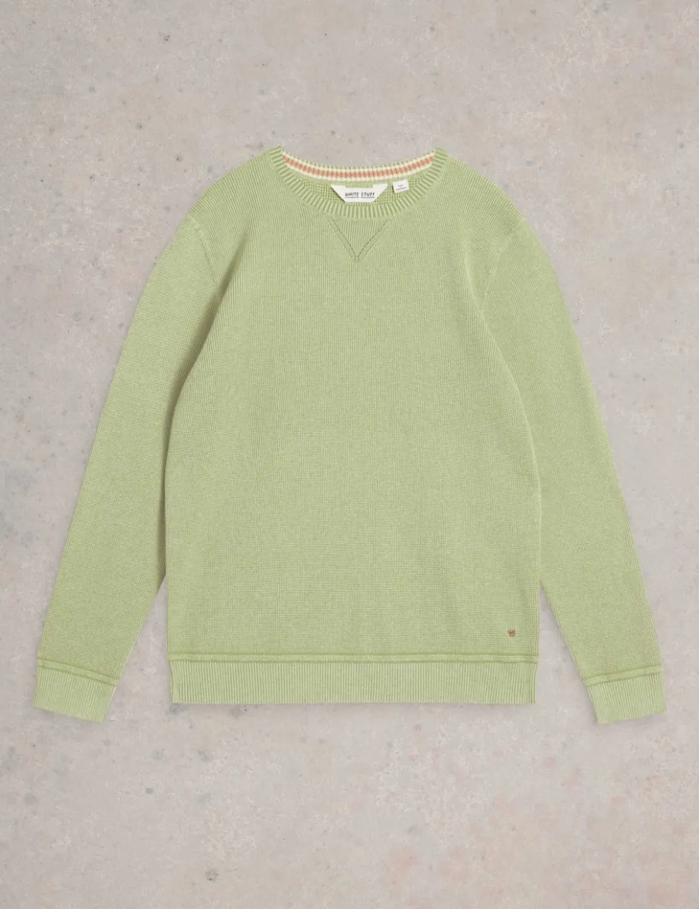 Pure Cotton Textured Crew Neck Jumper