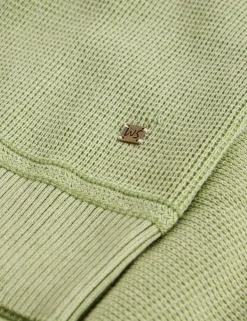 Pure Cotton Textured Crew Neck Jumper