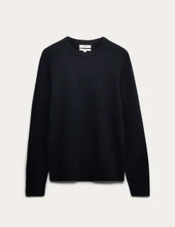 Pure Cotton Textured Crew Neck Jumper