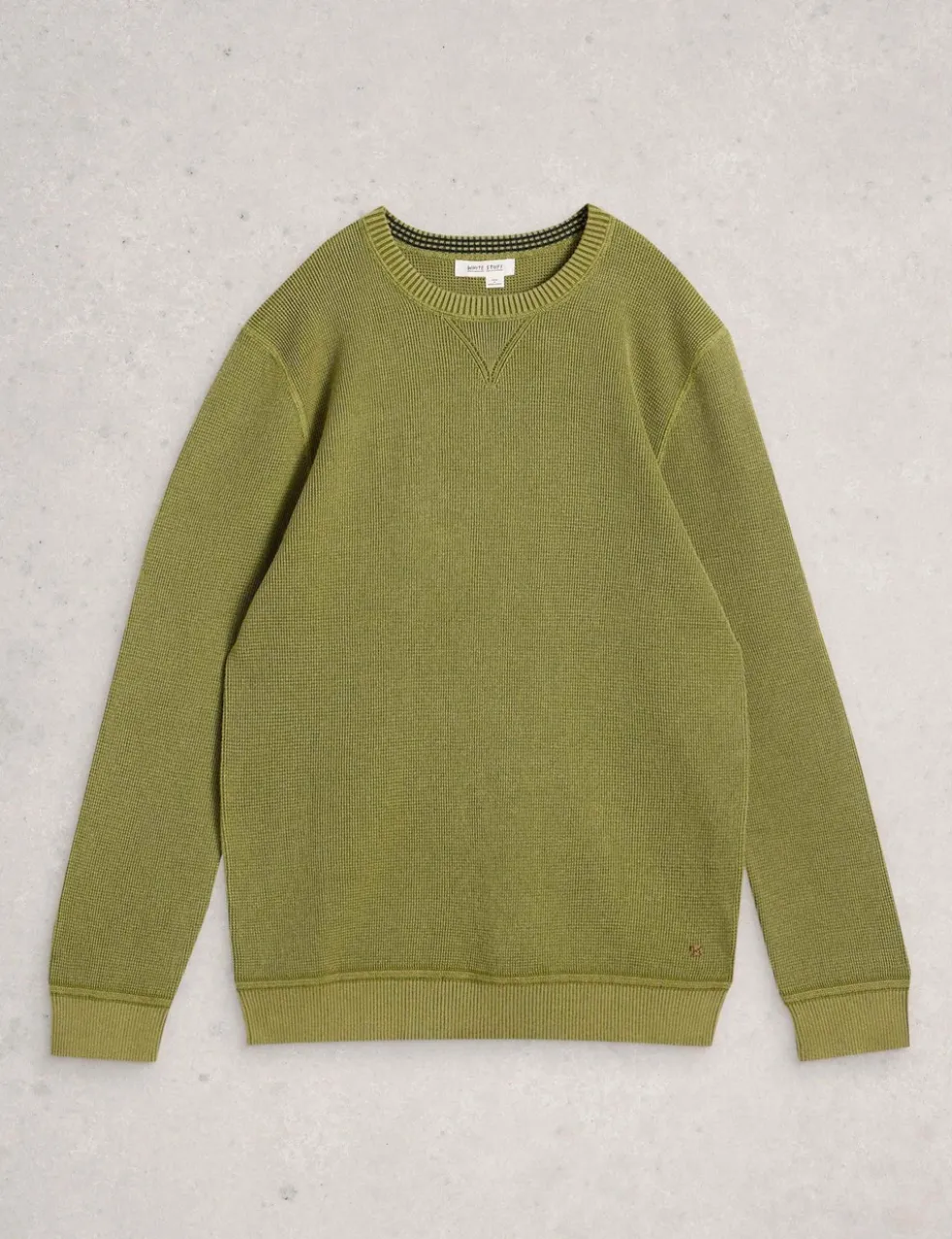 Pure Cotton Textured Crew Neck Jumper