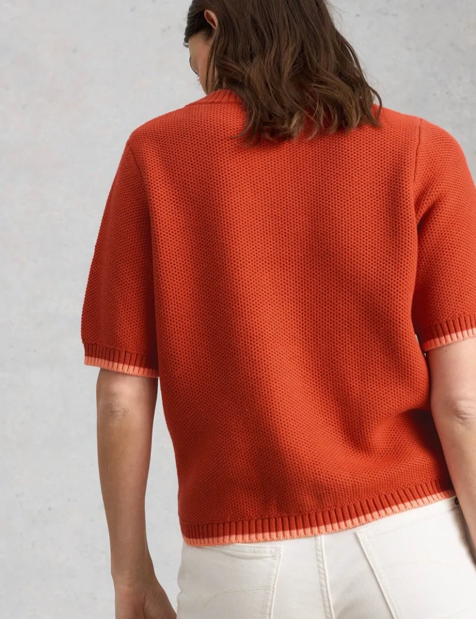 Pure Cotton Textured Crew Neck Cardigan