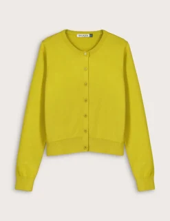 Pure Cotton Textured Crew Neck Cardigan