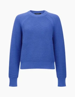 Pure Cotton Textured Crew Neck Jumper