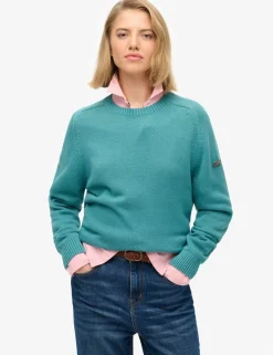 Pure Cotton Textured Crew Neck Jumper