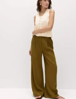 Pure Cotton Textured Cropped Knitted Vest