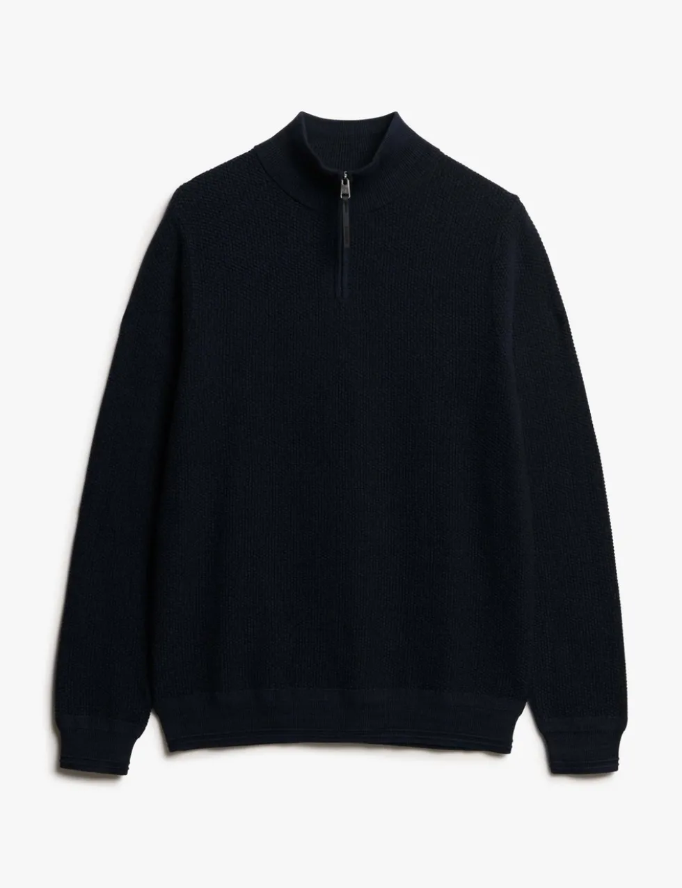 Pure Cotton Textured Half Zip Jumper