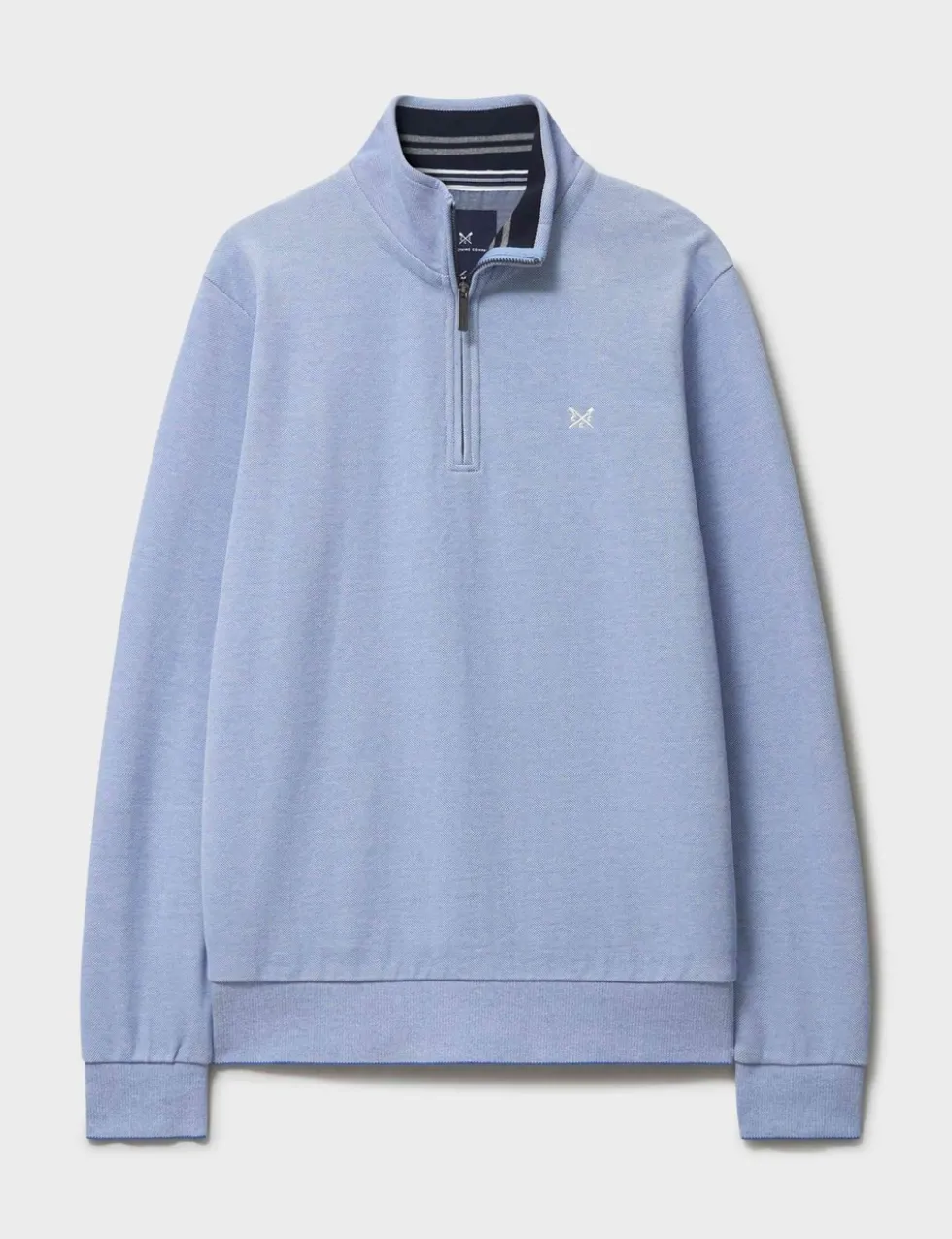 Pure Cotton Textured Half Zip Jumper