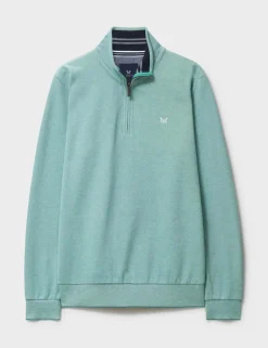 Pure Cotton Textured Half Zip Jumper