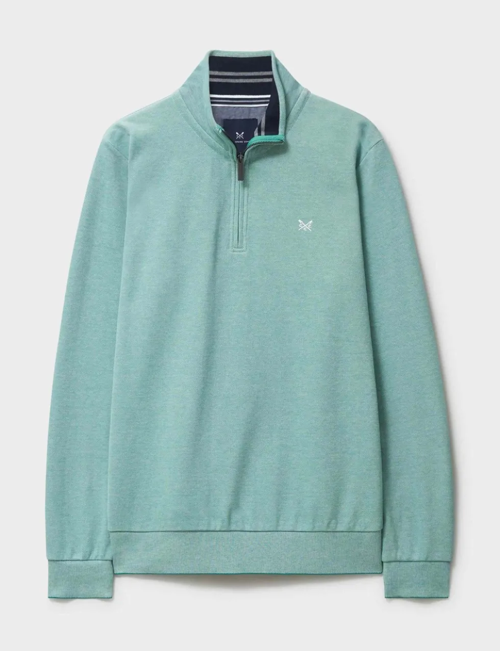 Pure Cotton Textured Half Zip Jumper
