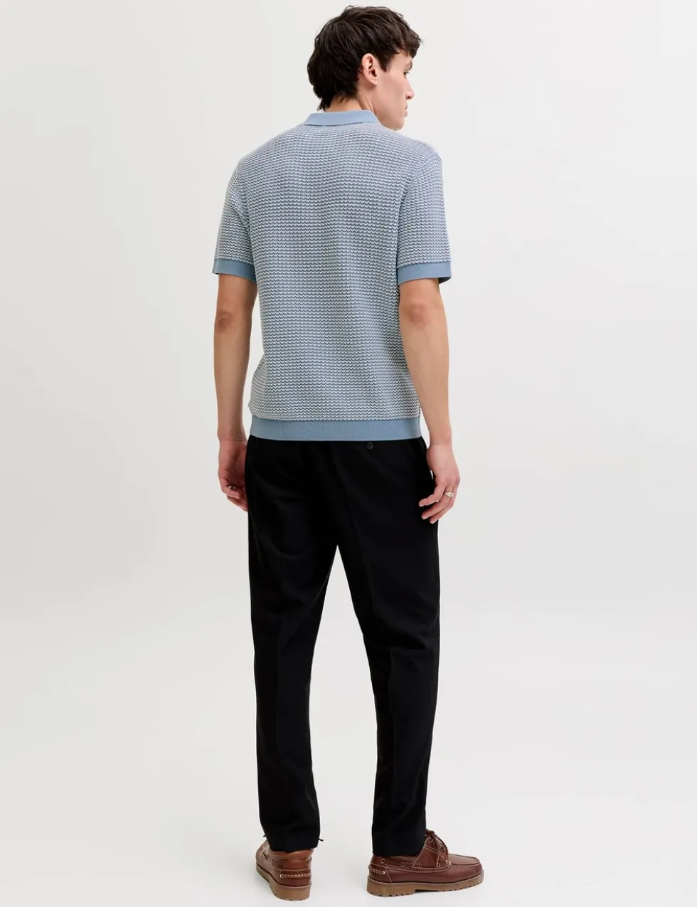 Pure Cotton Textured Knitted Polo Shirt