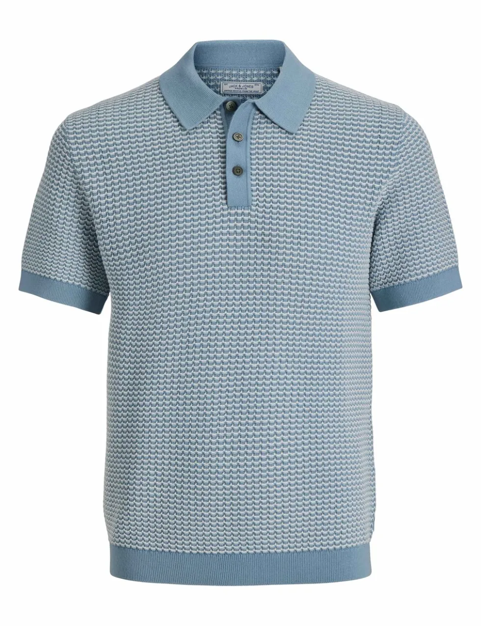 Pure Cotton Textured Knitted Polo Shirt