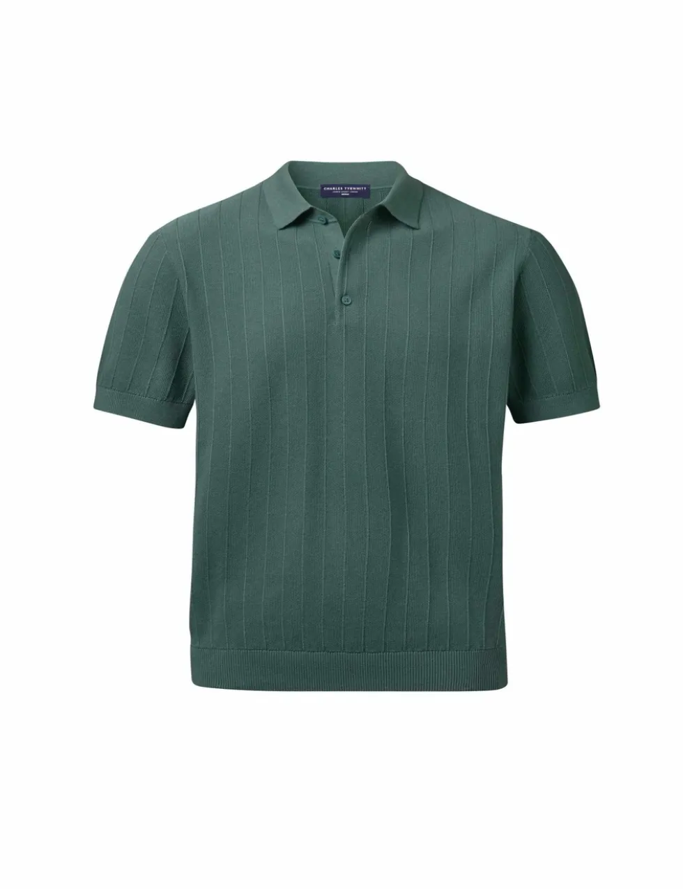 Pure Cotton Textured Knitted Polo Shirt