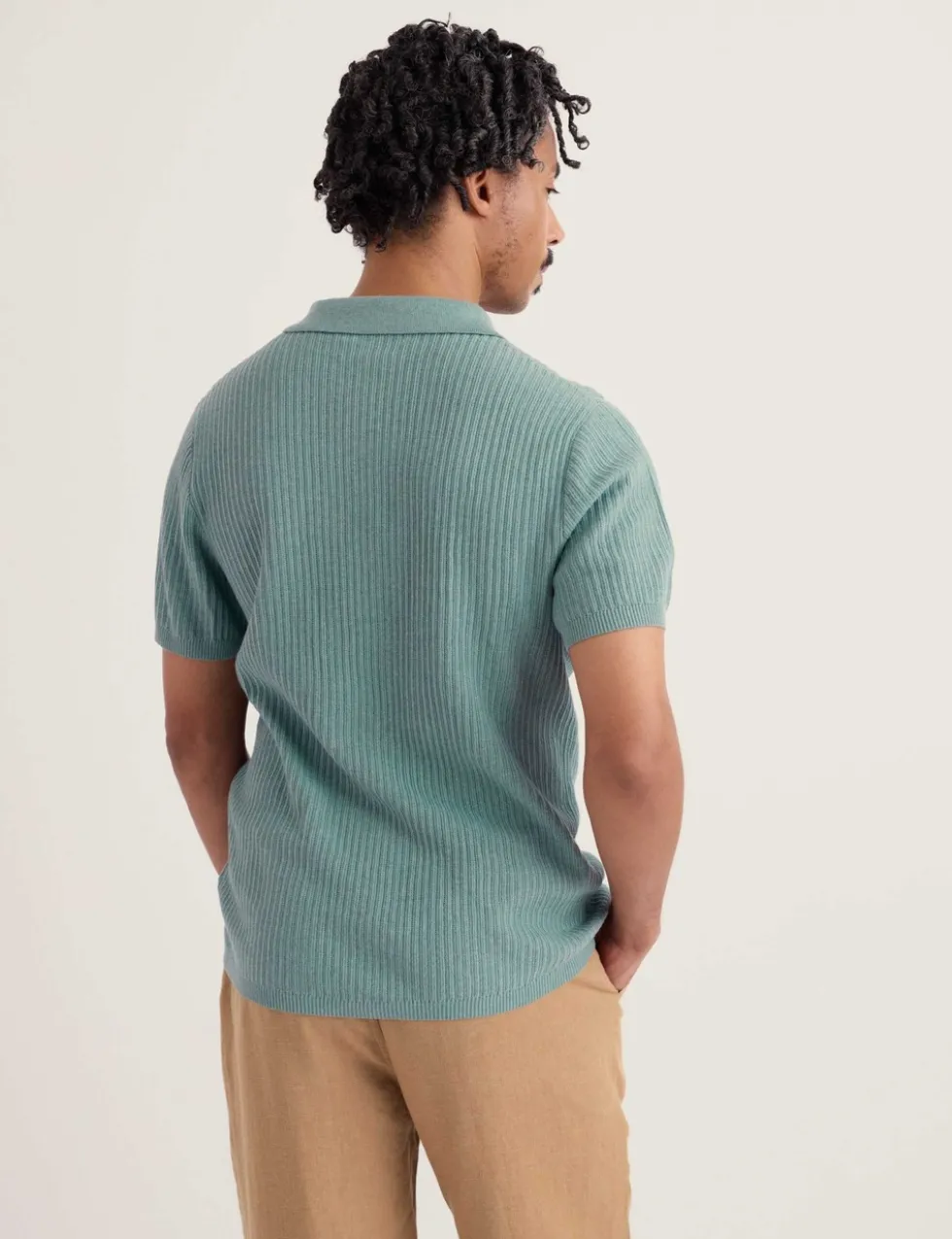 Pure Cotton Textured Knitted Polo Shirt