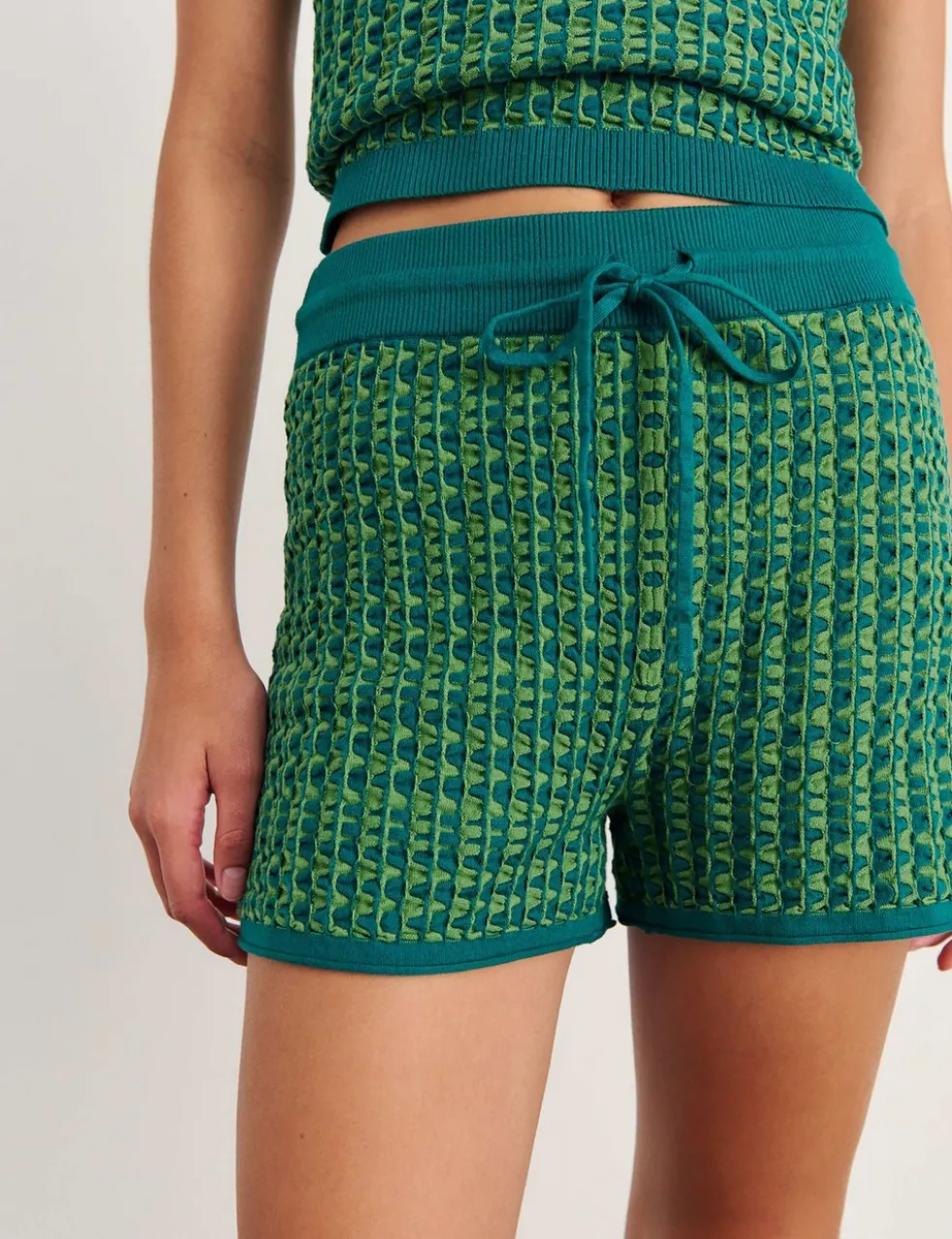 Pure Cotton Textured Knitted Shorts