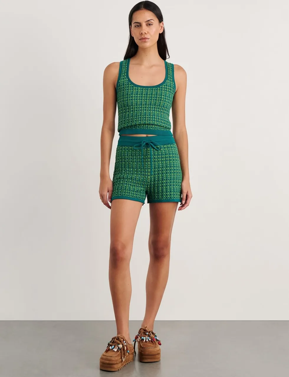 Pure Cotton Textured Knitted Shorts