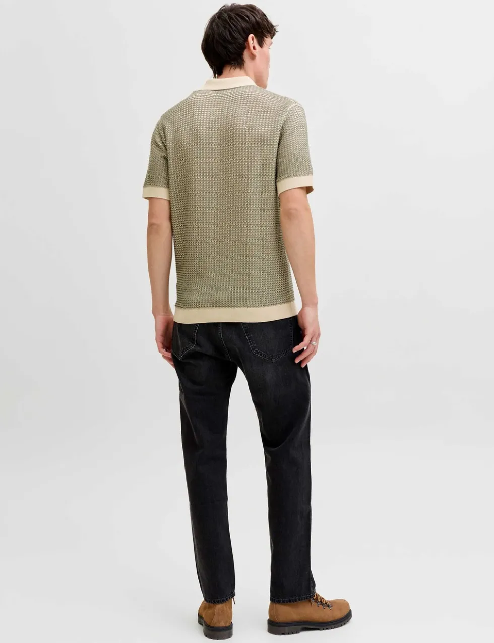 Pure Cotton Textured Knitted Polo Shirt