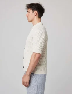 Pure Cotton Textured Knitted Shirt