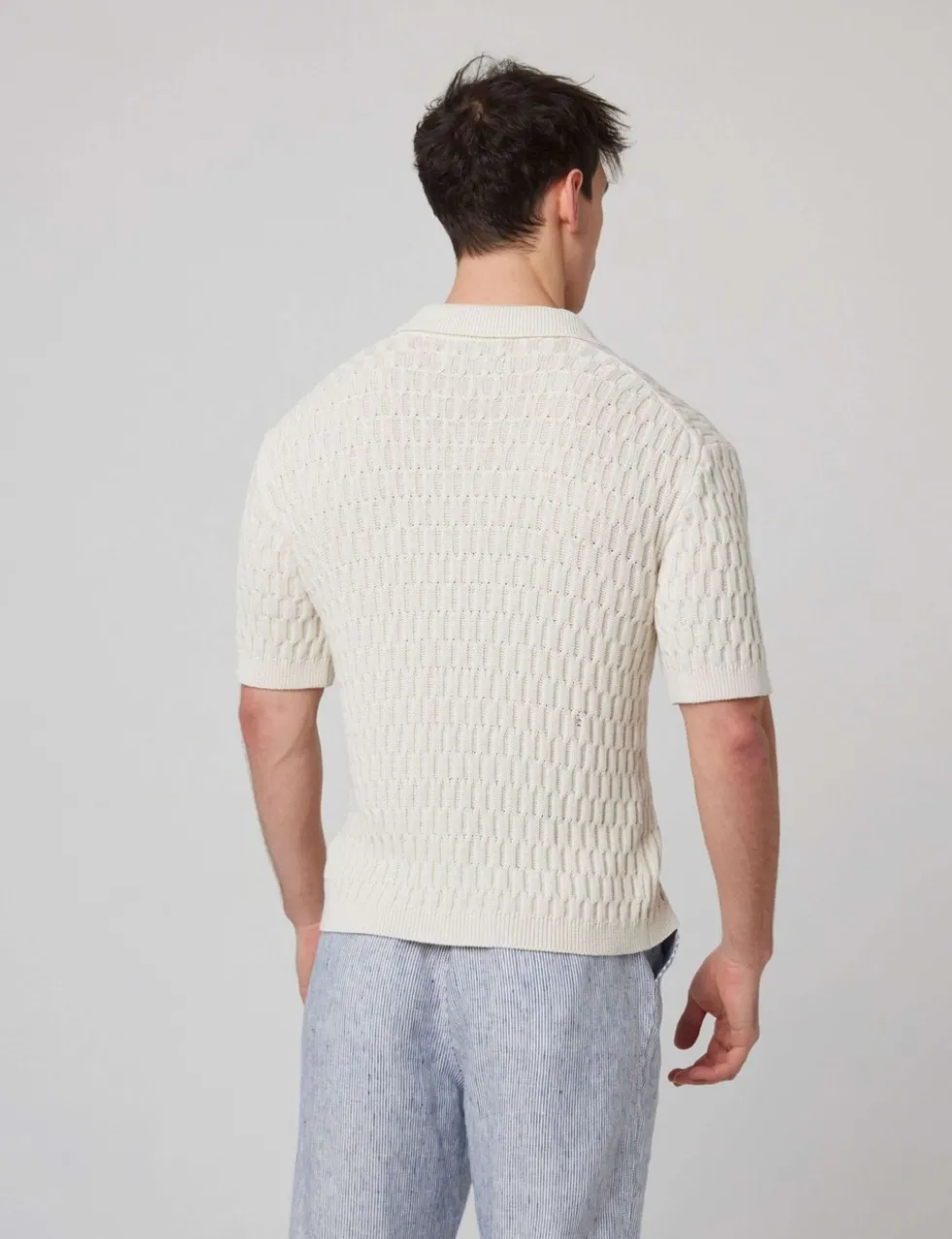 Pure Cotton Textured Knitted Shirt