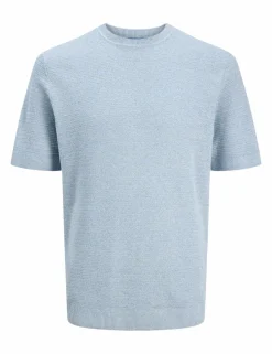 Pure Cotton Textured Knitted Crew Neck