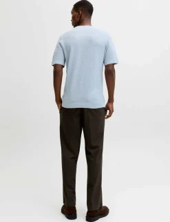Pure Cotton Textured Knitted Crew Neck