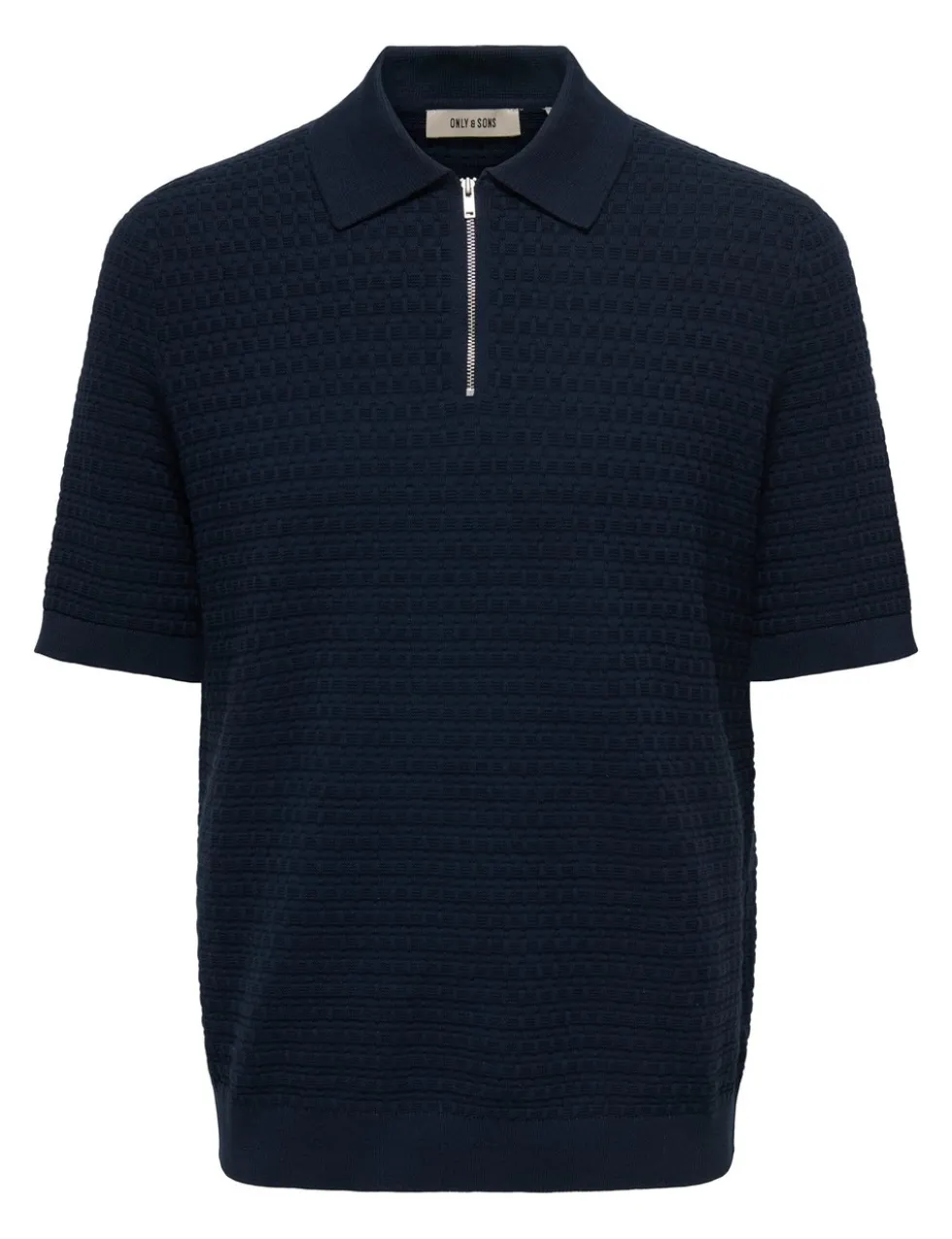 Pure Cotton Textured Knitted Polo Shirt