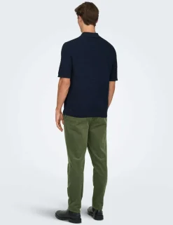 Pure Cotton Textured Knitted Polo Shirt