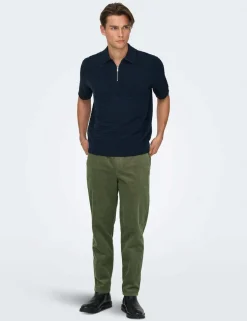Pure Cotton Textured Knitted Polo Shirt
