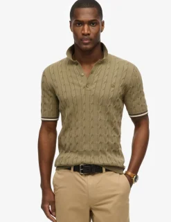 Pure Cotton Textured Knitted Polo Shirt