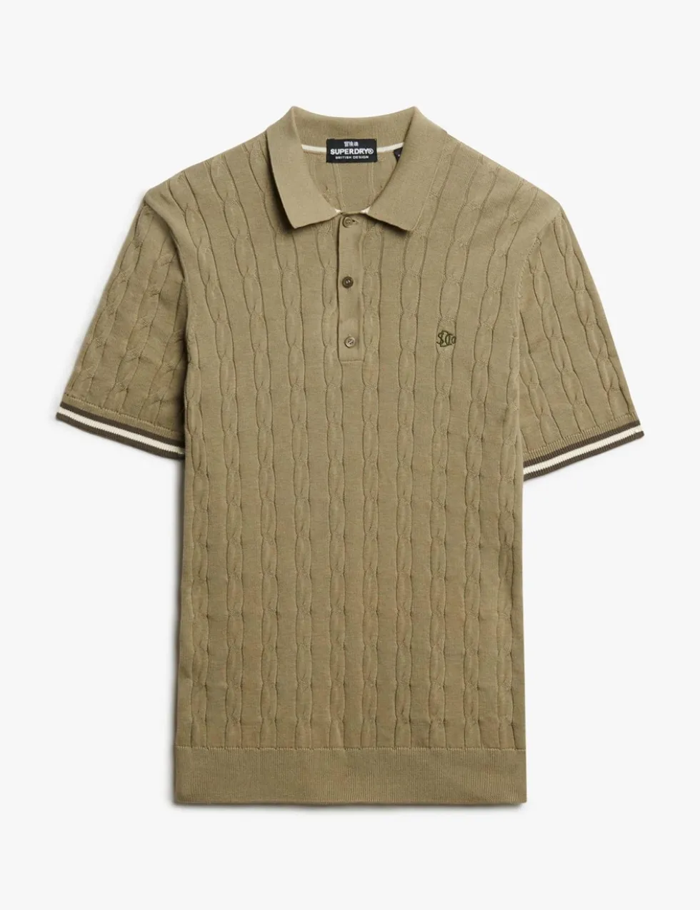 Pure Cotton Textured Knitted Polo Shirt