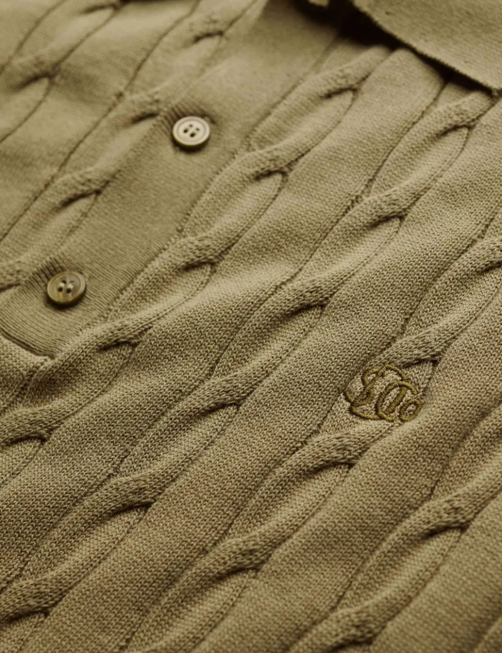 Pure Cotton Textured Knitted Polo Shirt