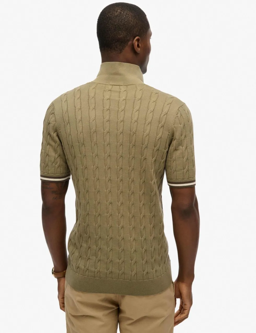Pure Cotton Textured Knitted Polo Shirt