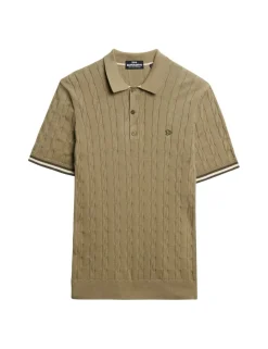 Pure Cotton Textured Knitted Polo Shirt
