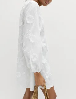 Pure Cotton Textured Midi Beach Dress