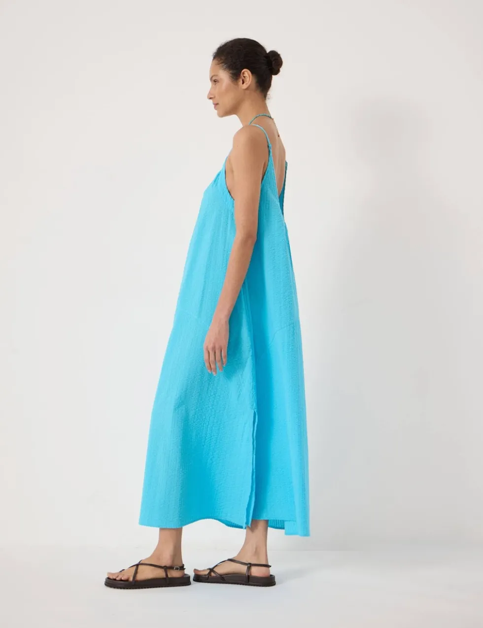 Pure Cotton Textured Midi Beach Dress