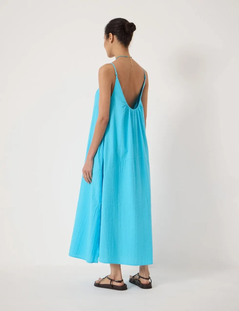 Pure Cotton Textured Midi Beach Dress