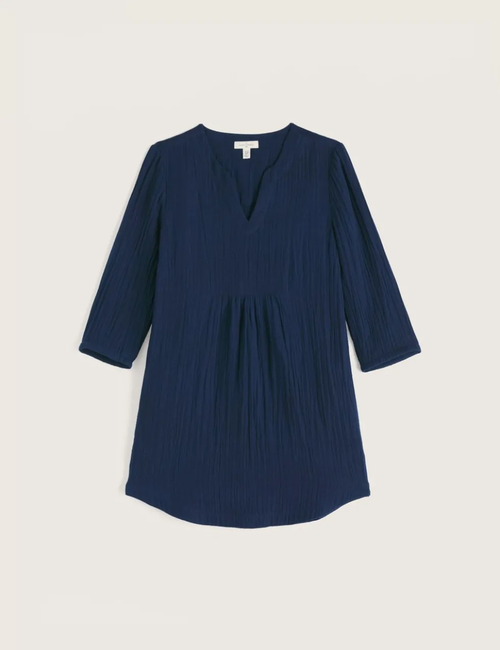 Pure Cotton Textured Notch Neck Relaxed Tunic