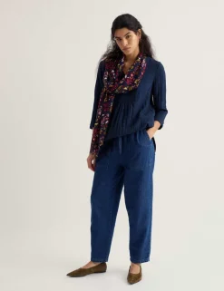 Pure Cotton Textured Notch Neck Relaxed Tunic