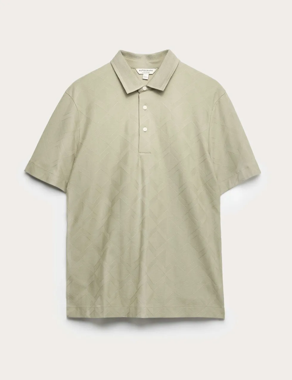 Pure Cotton Textured Polo Shirt