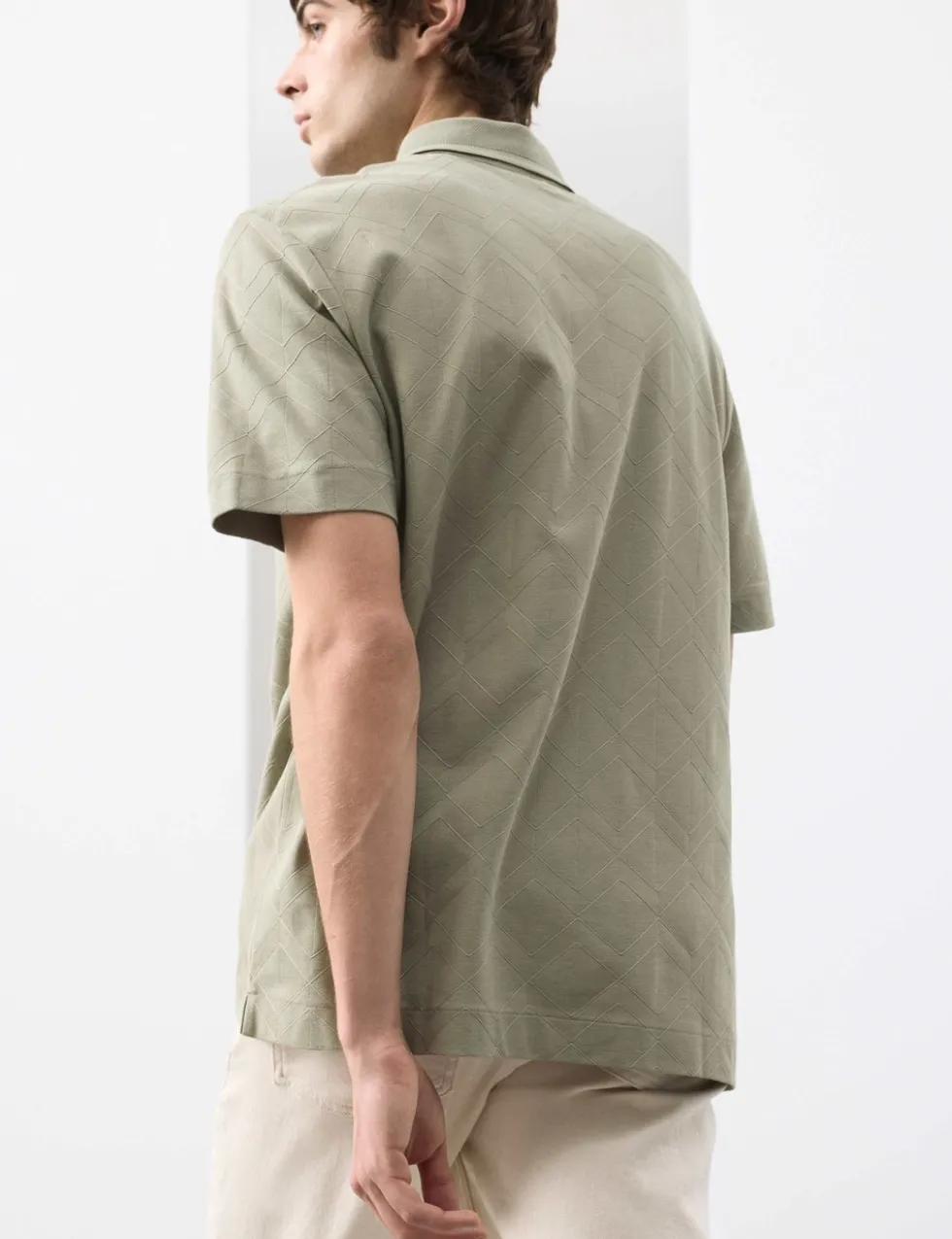 Pure Cotton Textured Polo Shirt