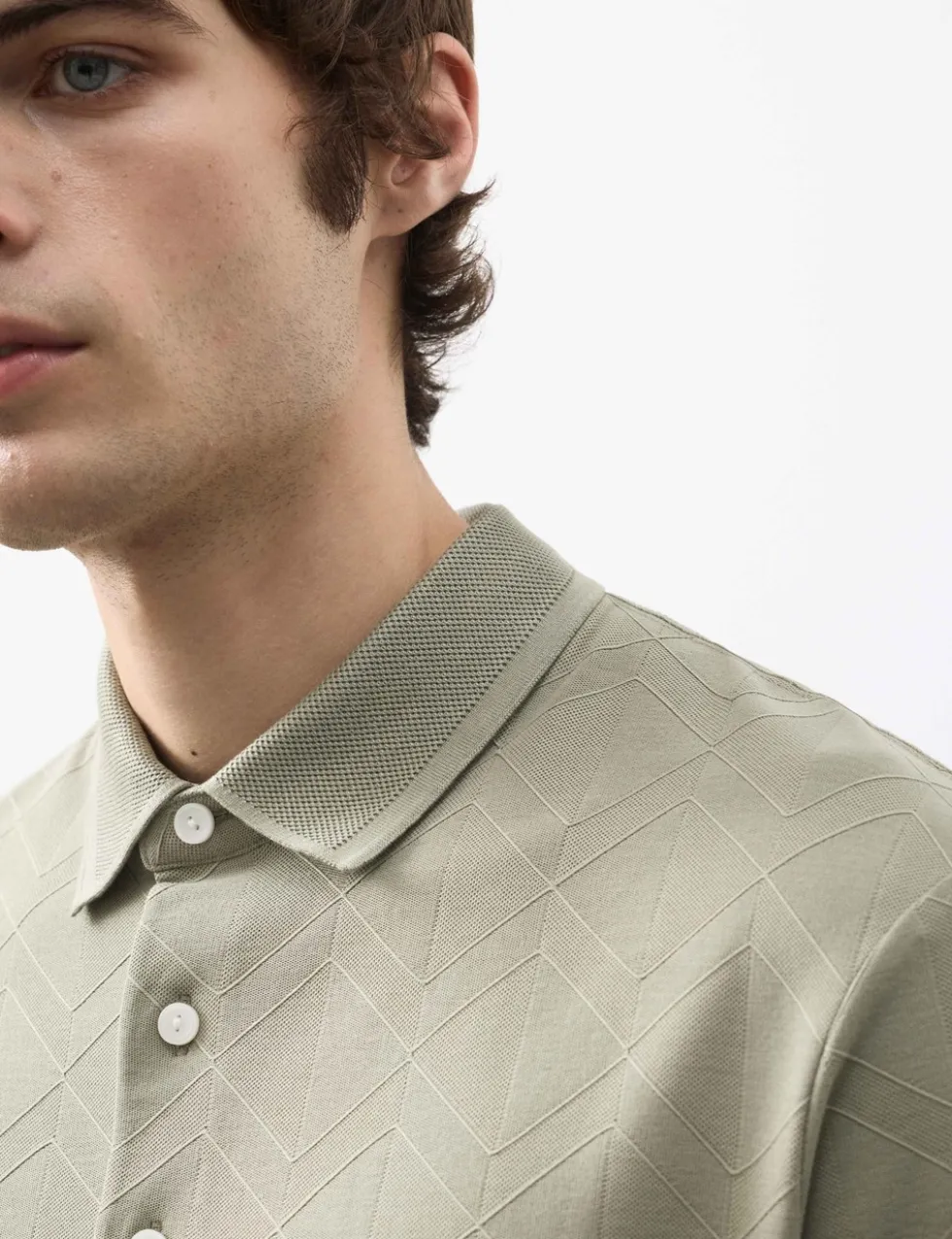 Pure Cotton Textured Polo Shirt