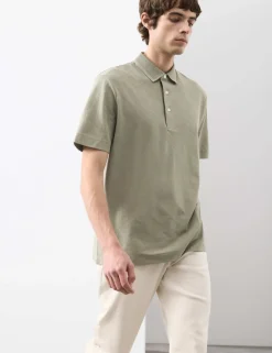 Pure Cotton Textured Polo Shirt