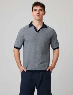 Pure Cotton Textured Polo Shirt