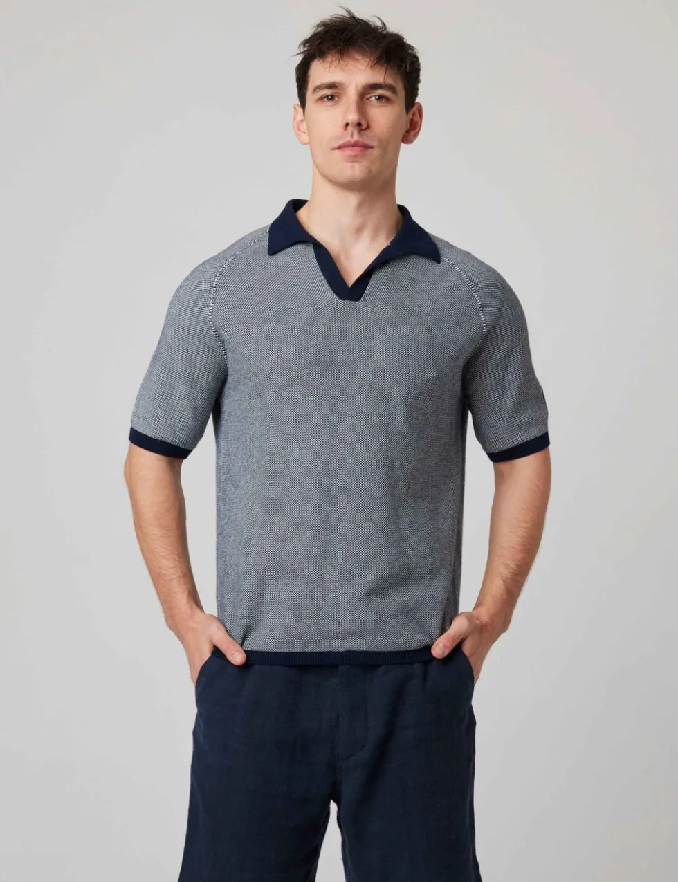 Pure Cotton Textured Polo Shirt