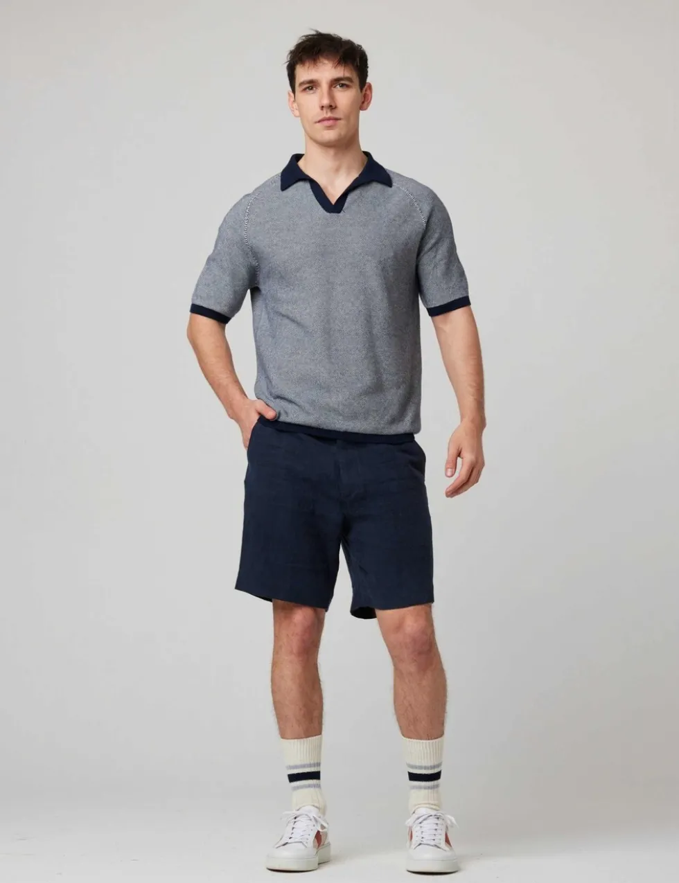 Pure Cotton Textured Polo Shirt