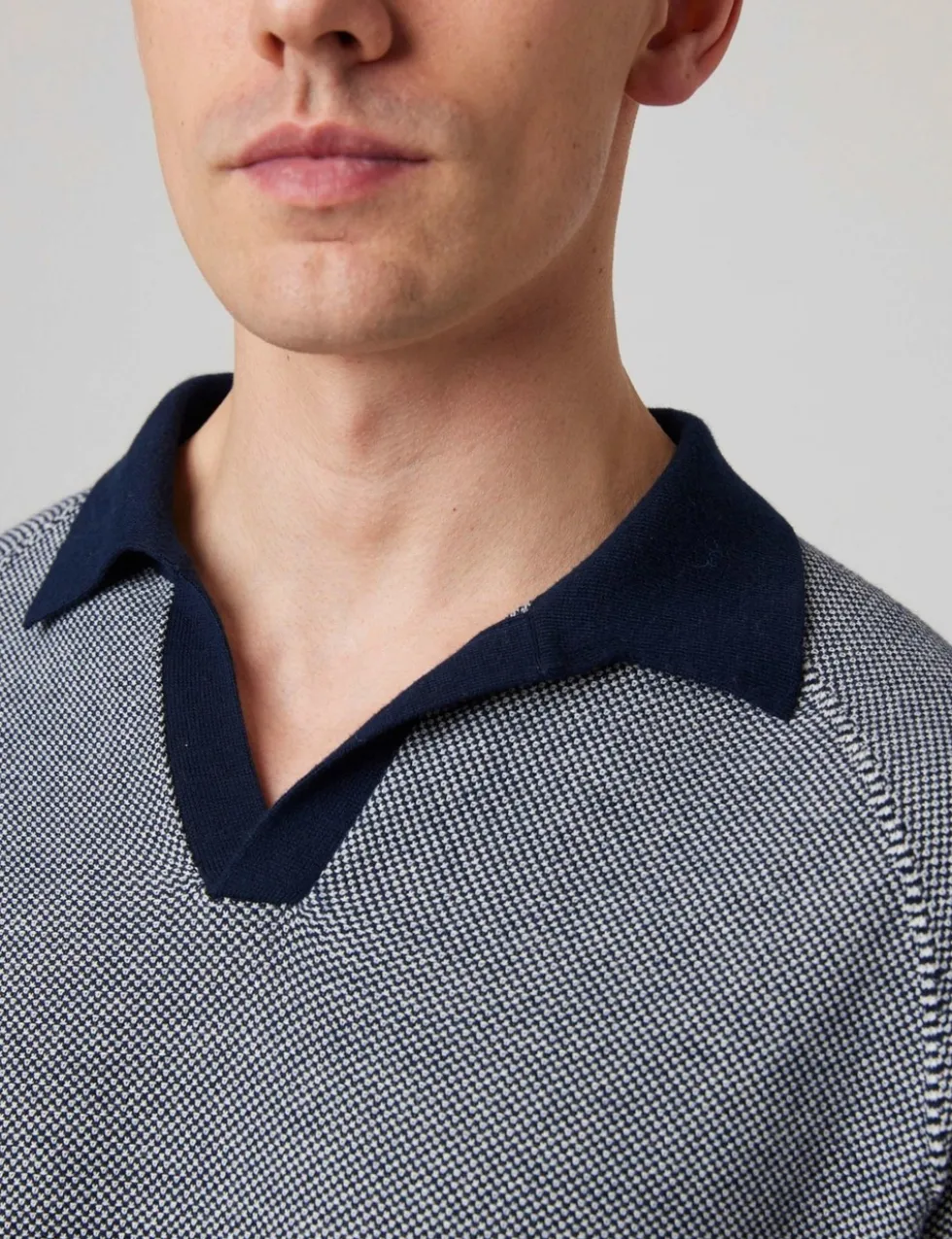 Pure Cotton Textured Polo Shirt