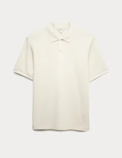 Pure Cotton Textured Polo Shirt