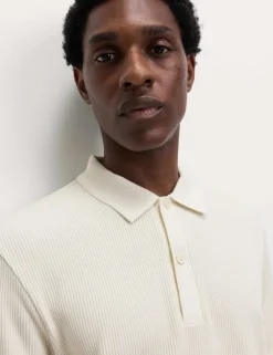 Pure Cotton Textured Polo Shirt