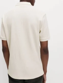 Pure Cotton Textured Polo Shirt