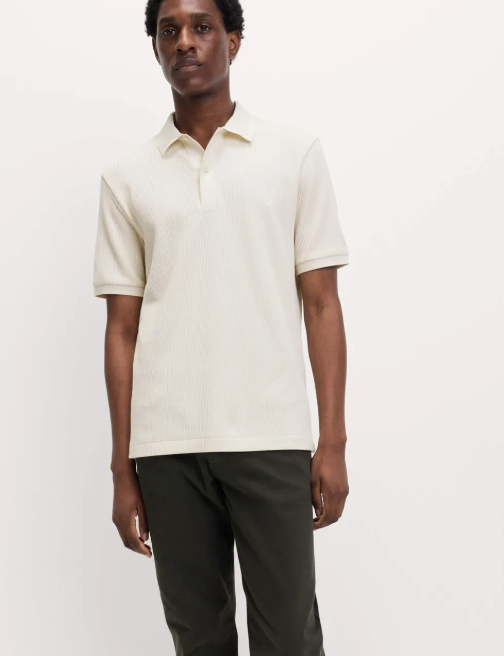 Pure Cotton Textured Polo Shirt