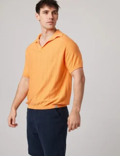 Pure Cotton Textured Polo Shirt